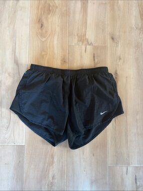 Nike Black Athletic Shorts with White Swoosh